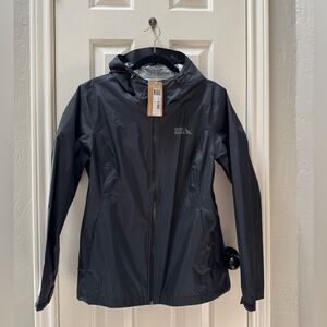 NWT Eddie Bauer L Women’s Cloud Cap Waterproof Rain Jacket, Black